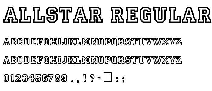 Allstar Regular font